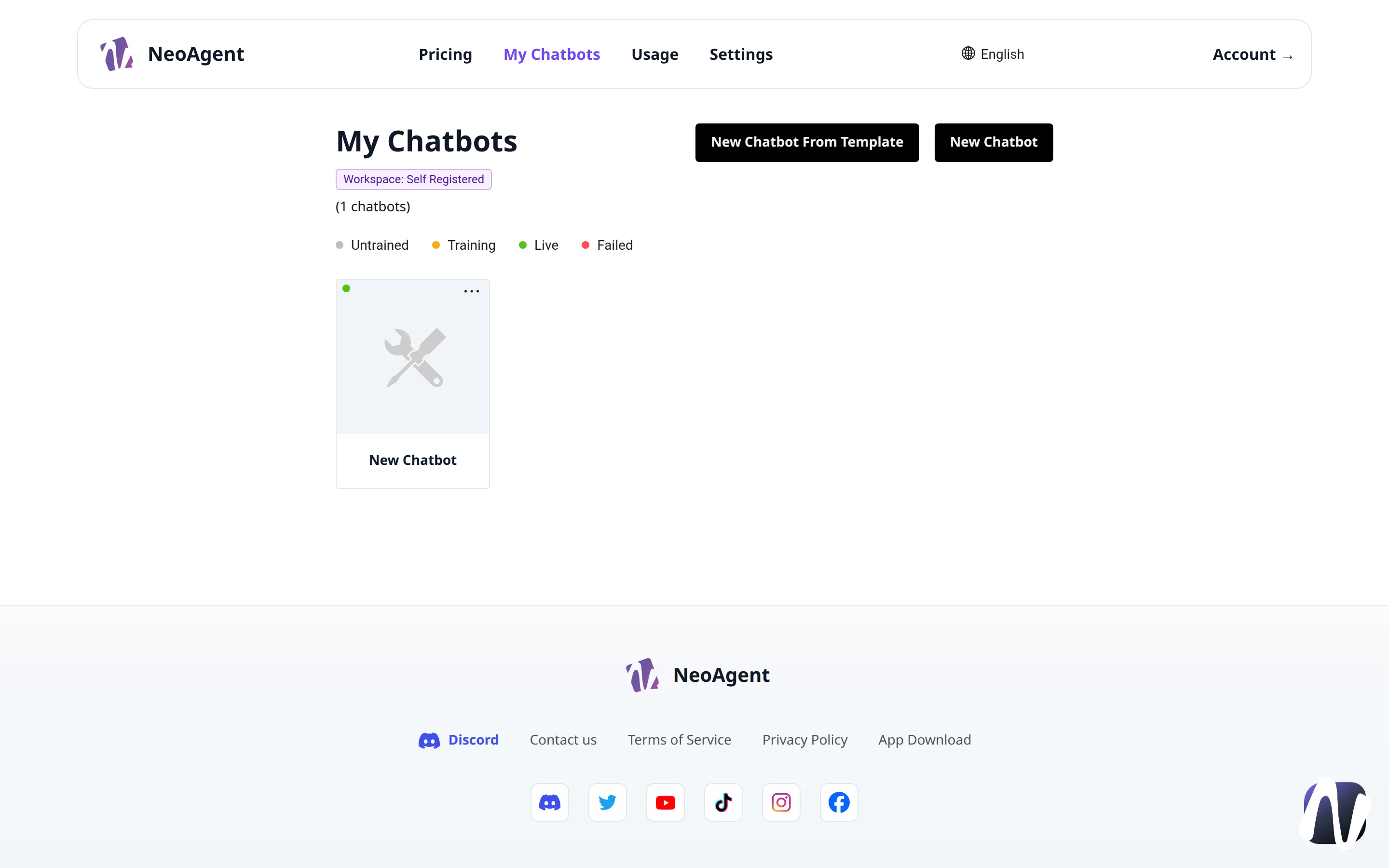 Panoramica My Chatbots