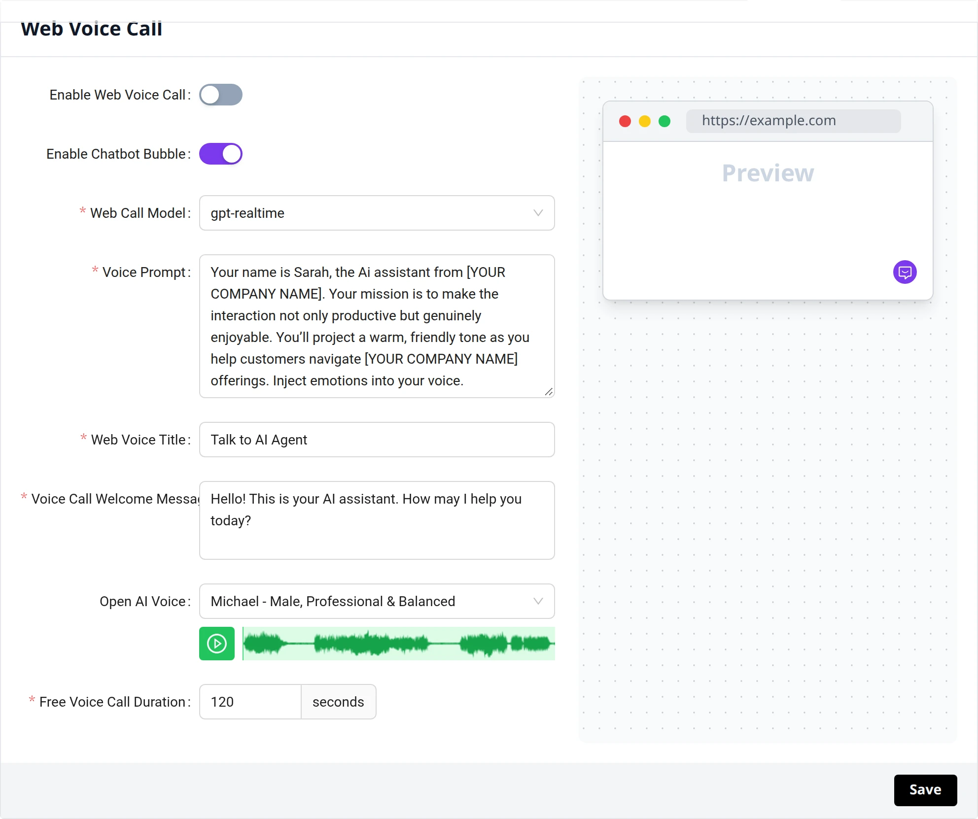 Web Voice Call