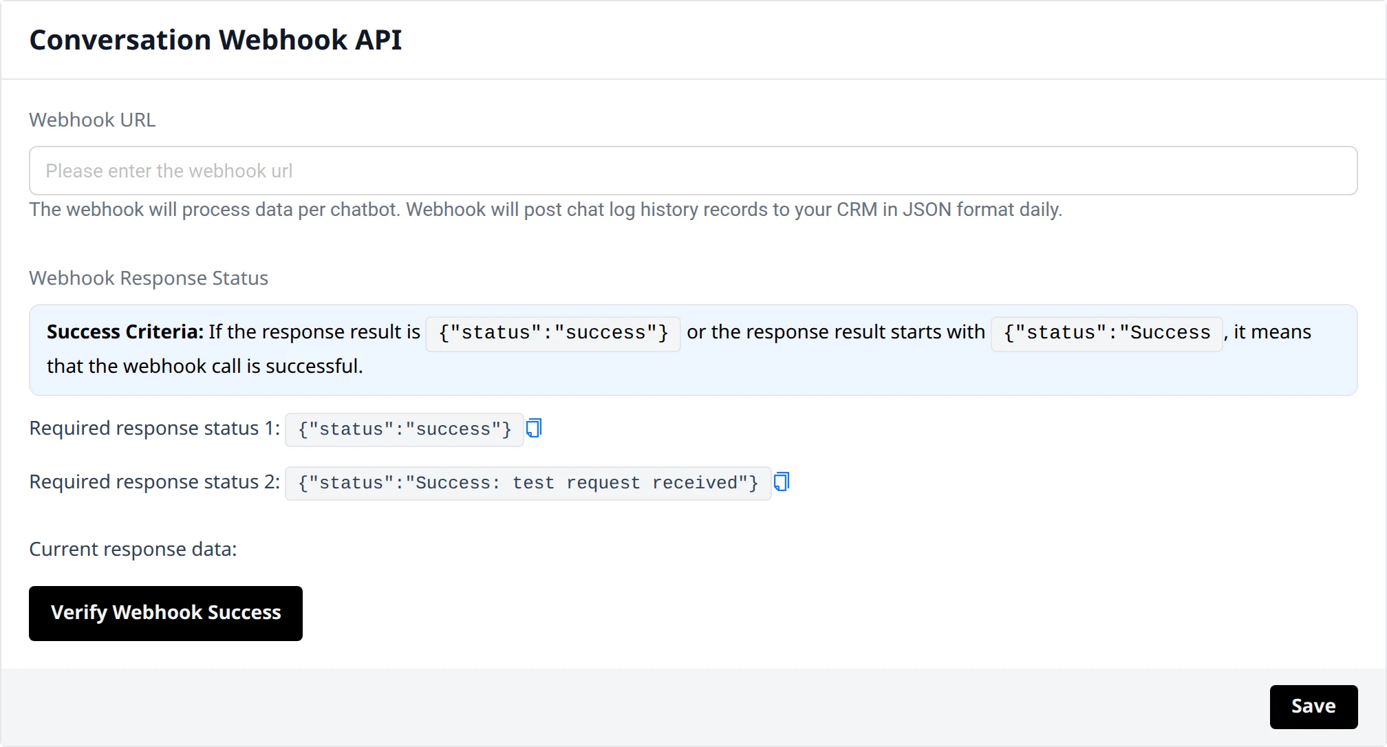 Conversation Webhook API