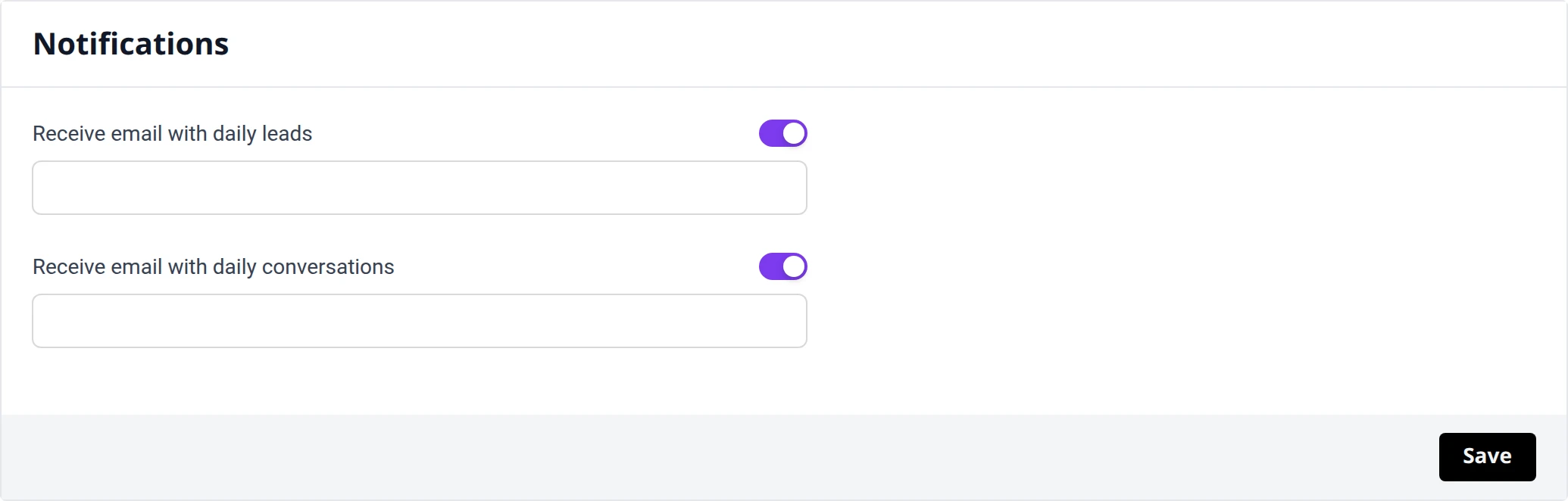 Notifications Section