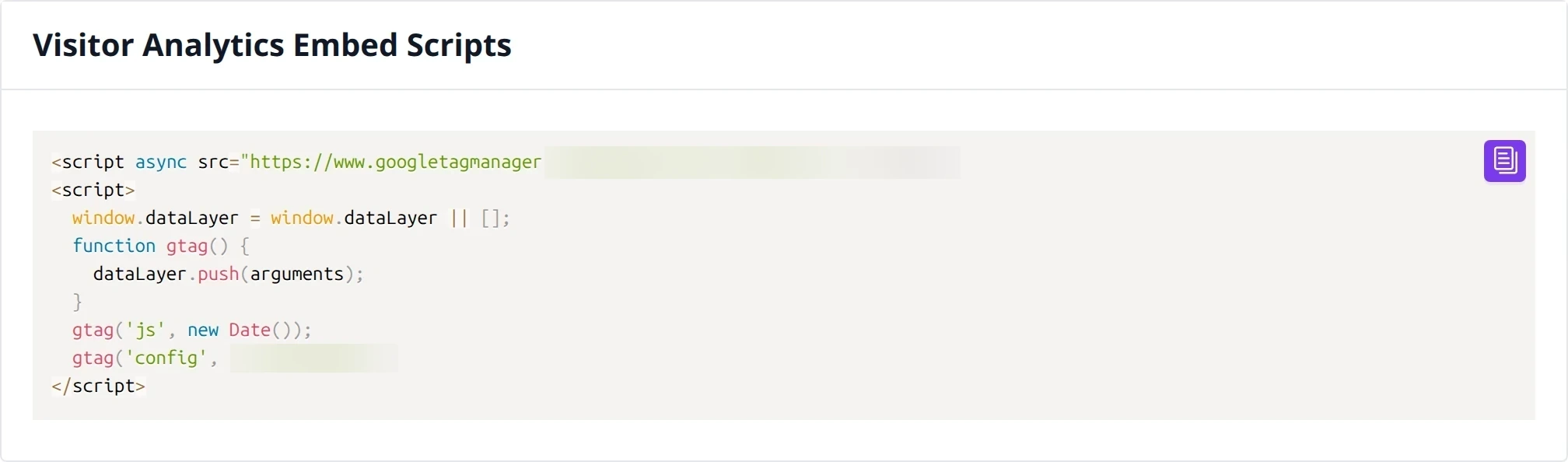 Visitor Analytics Embed Script