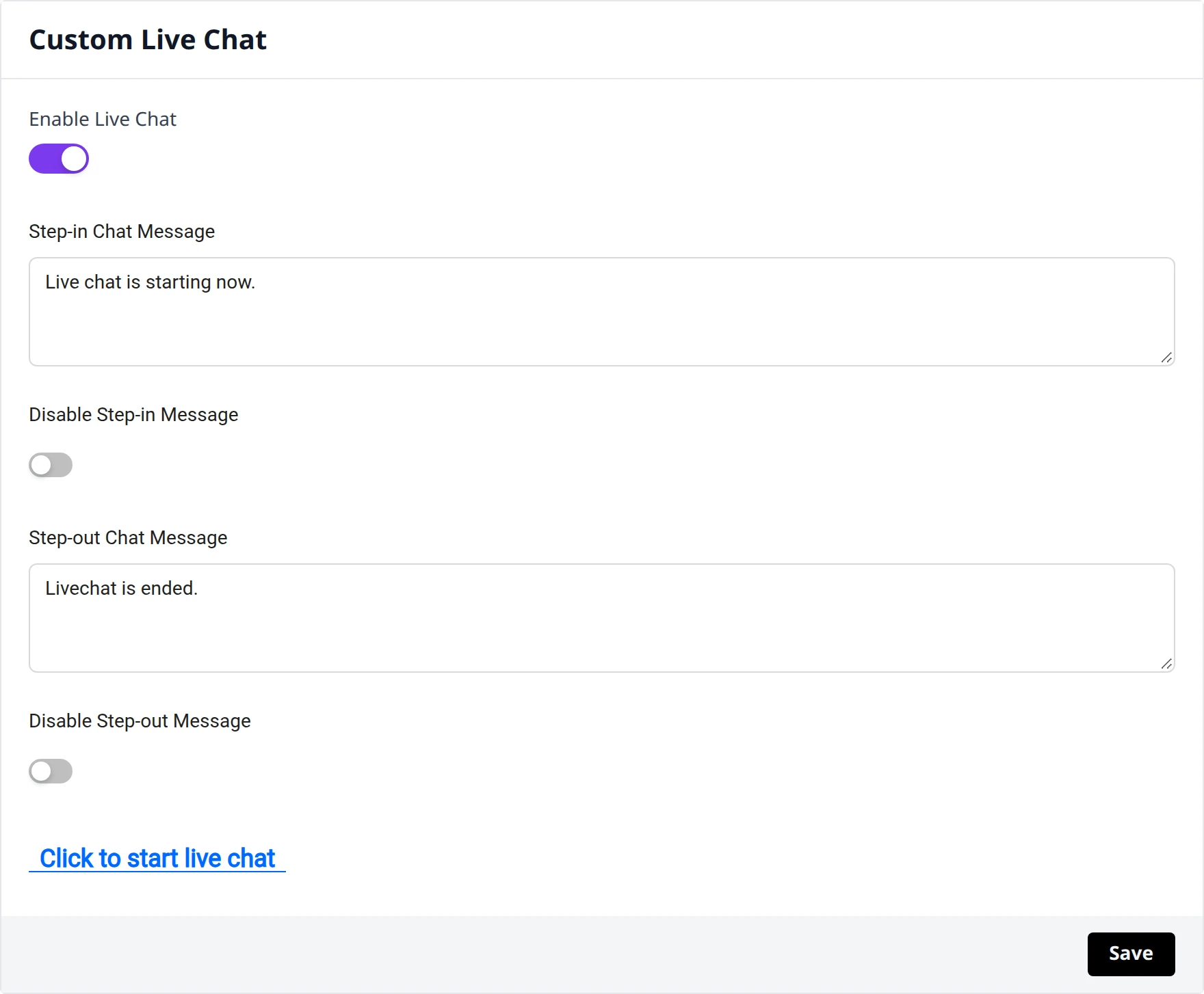 Custom Live Chat