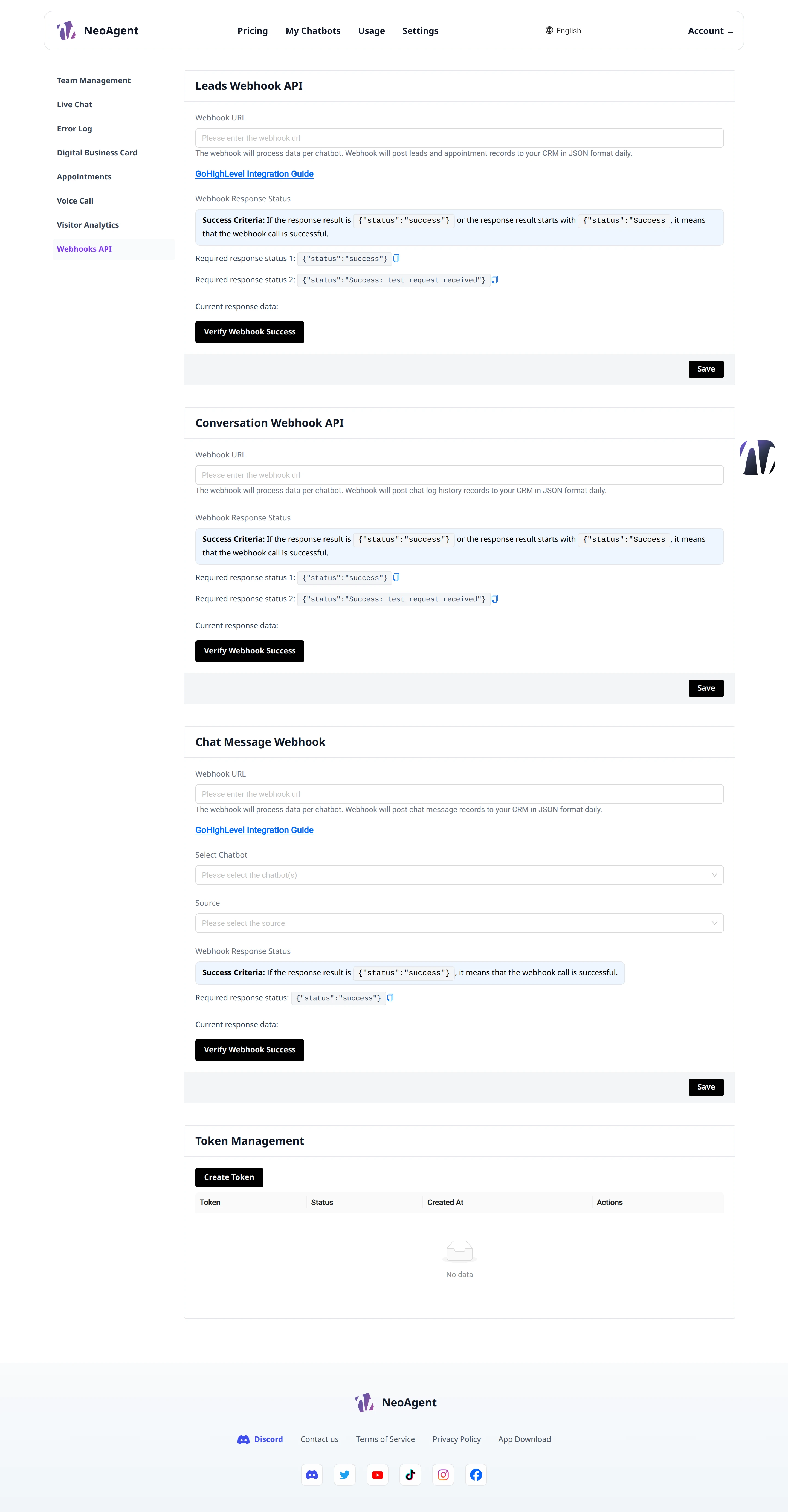 Webhook del Workspace - panoramica
